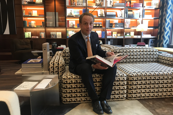 Edward Leenders in the Mendo bookstore in Hotel de L’Europe, Amsterdam