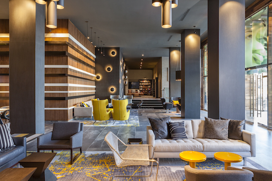 Le Méridien Hub is a reinterpreted version of the traditional hotel lobby.