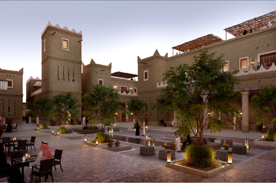Hotel rendering at the Diriyah project