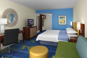An artistic rendering of the new Days Inn prototype guestroom.