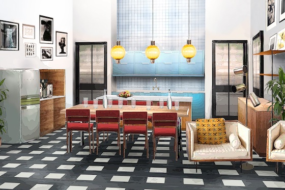 Rendering of the "cellar apartment" at the Hoxton, Williamsburg
