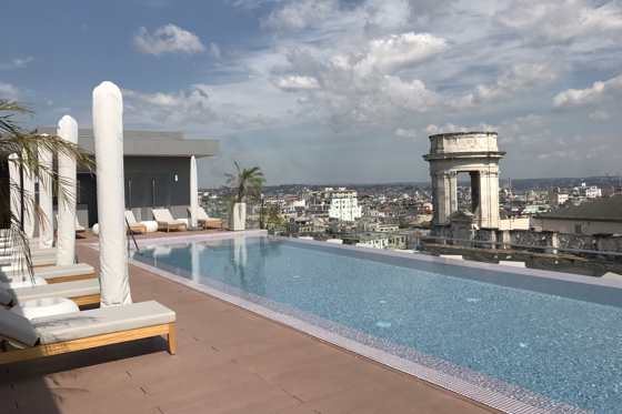 Rooftop pool at the new Gran Hotel Kempinski Manzana La Habana