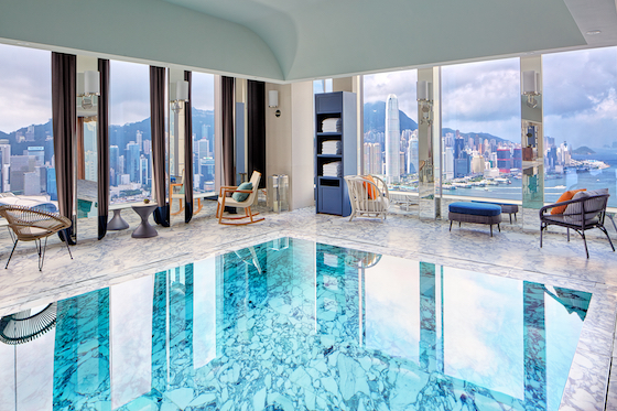The pool level of the Rosewood Hong Kong 