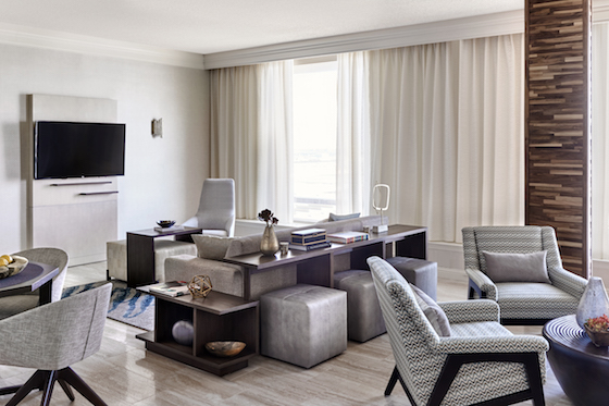 The presidential suite at the renovated Los Angeles Airport Marriott:  HVAC and outside lighting are cloud-based.