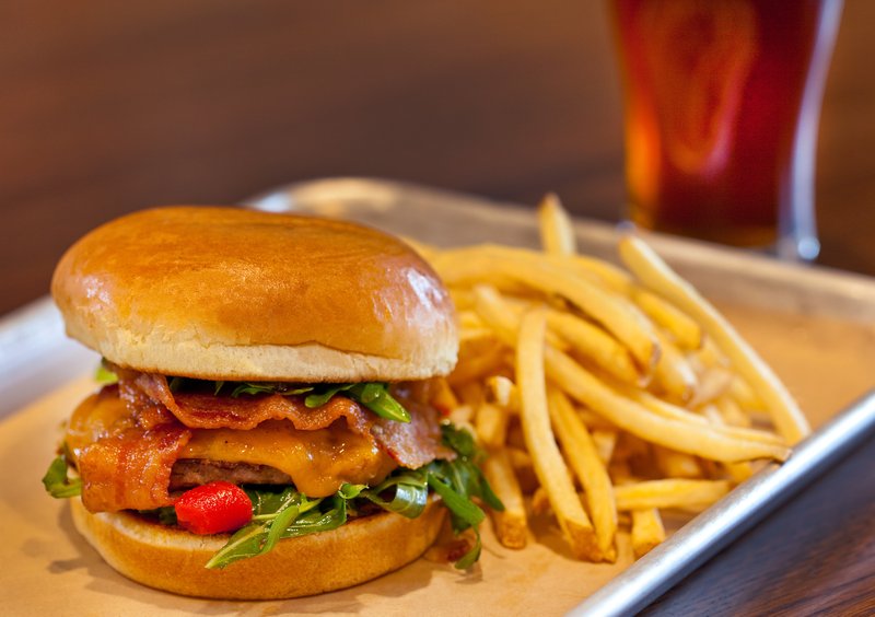 Burger Theory will offer specialty burgers and parmesan french fries. The menu will also feature salads, flatbreads and dessert.