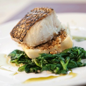 Sea bass with roasted heart of palm