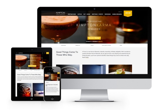 Kimpton's new website and loyalty program were created with responsive design