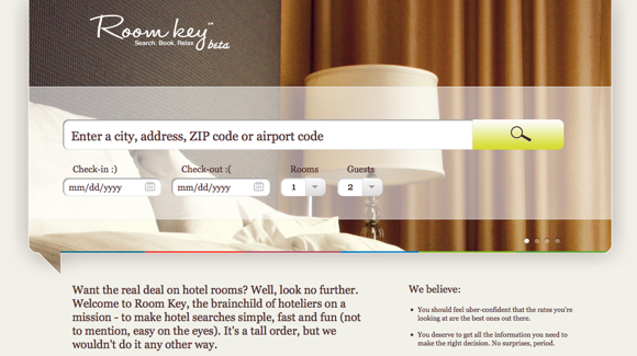 RoomKey.com's website emphasizes ease of use and an uncluttered design to differentiate itself from third-party OTA websites.