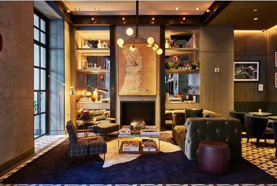 A mix of seating adds an informal vibe.