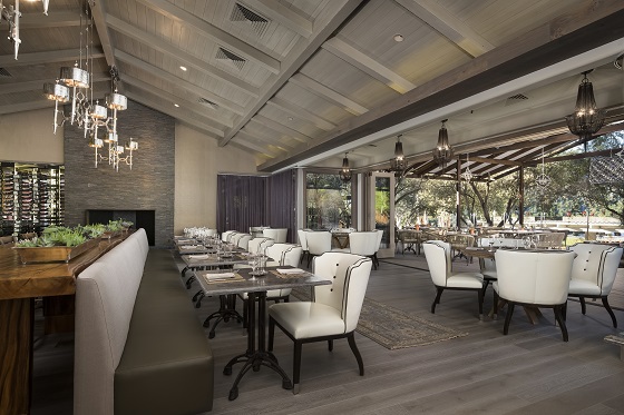 A tailored look refines the restaurant space.