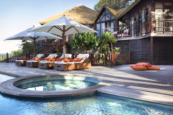 Villas are outfitted with large pools and Jacuzzis.