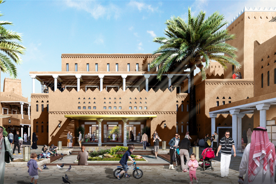 Hotel development rendering at Diriyah