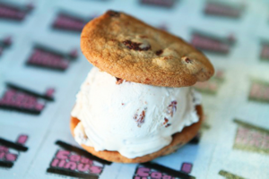Coolhaus Ice Cream Sandwiches available as part of Omni’s new poolside menu include Brown Buttered Candied Bacon Ice Cream with Chocolate Chip Cookie Ice Cream Sandwich. (photo by David Wang)