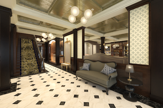 The lobby of the Adelphi Hotel in Saratoga Springs, New York