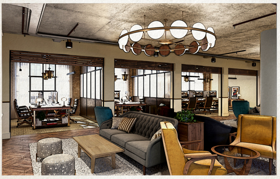 Rendering of Hoxton Southwark co-work space
