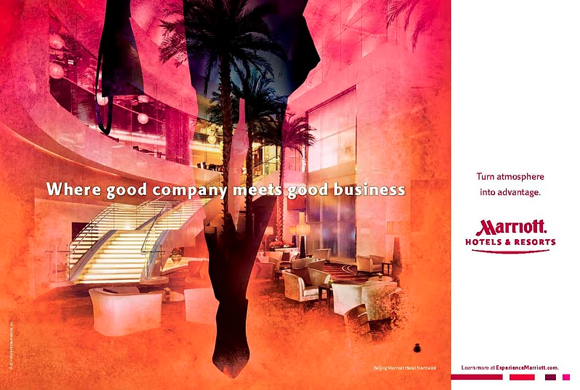 Images from the 'Experience more at Marriott' advertising campaign. Images used courtesy of Marriott Hotels & Resorts