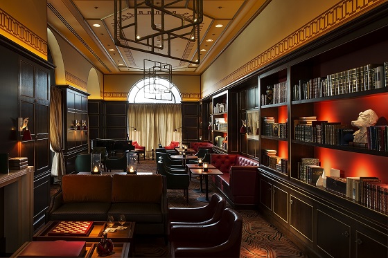 The Library Bar uses rich wood tones and warm colors.