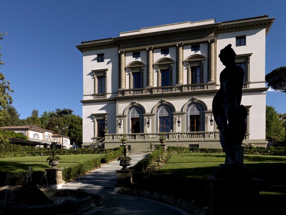 The restored Grand Hotel Villa Cora is surrounded by a park on the hills in the center of Florence, Italy.