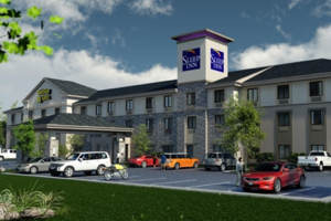 An artistic rendering of a Sleep Inn/MainStay Suites dual-branded property.