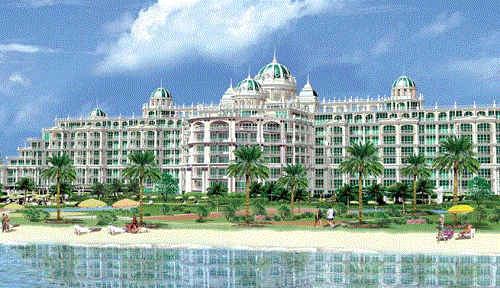 Rendering of the partially-completed Kempinski Hotel & Residences Palm Jumeirah