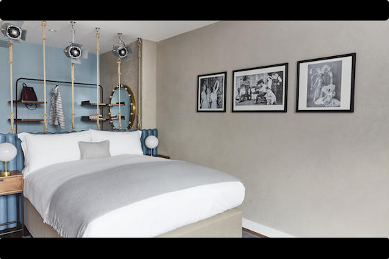 Multipurpose frameworks at Hotel Indigo - 1 Leicester Square, London, hold everything from clothes to books to toiletries.