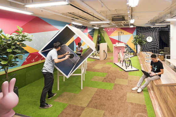 "The Park," a social area in the Lyf co-living lab space
