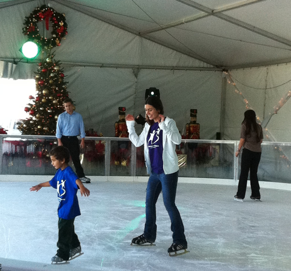 Participants from Big Brothers Big Sisters of Greater Miami enjoy the holiday ice rink at the InterContinental Miami.