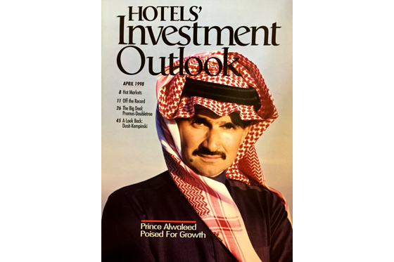 The debut cover of HOTELS' Investment Outlook in April 1998