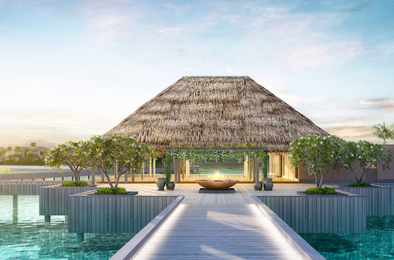 The welcome pavilion at InterContinental Maldives Maamunagau Resort