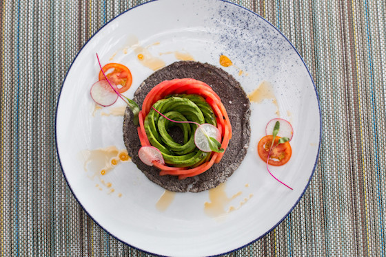 New vegan offering at Four Seasons Resort Punta Mita (tomato avocado toast with chili oil)