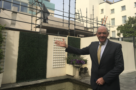 Before completion, Peter MacCann showed off his new hotel extension