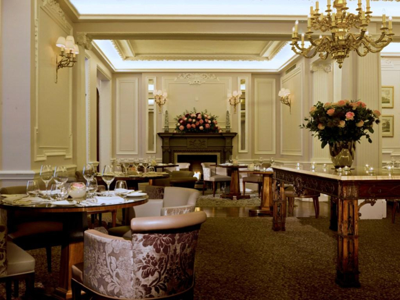 The hotel restaurant after the renovation. "We knocked down the three walls that divided the lounge from the dining room. We really wanted to open up the whole area, make it more appealing," Baum said. "We used quite neutral colors, very simple, very decorative."
