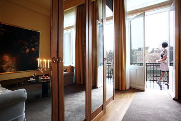 The hotel features seven distinct, boldly colored room and suite styles each featuring reproductions of Dutch Masters paintings from the collection of and in collaboration with the nearby Rijksmuseum.