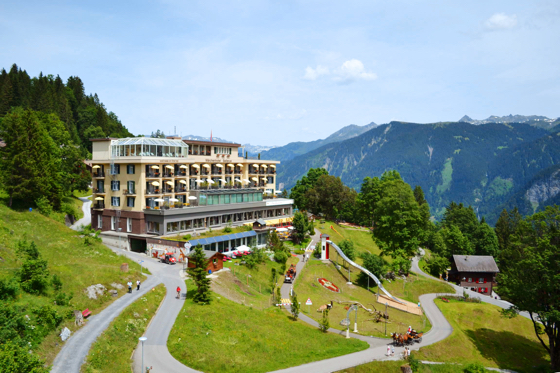 The 55-room Märchenhotel Bellevue, overlooking the Glarner Alps