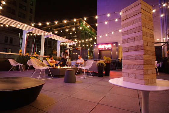 Fire pit at the outdoor second floor terrace