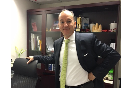 Pierre Perusset in his office—on the 117th floor of The Ritz-Carlton, Hong Kong