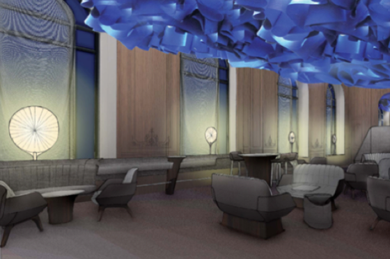 An artistic rendering of the refurbished bar at Hôtel Plaza Athénée.