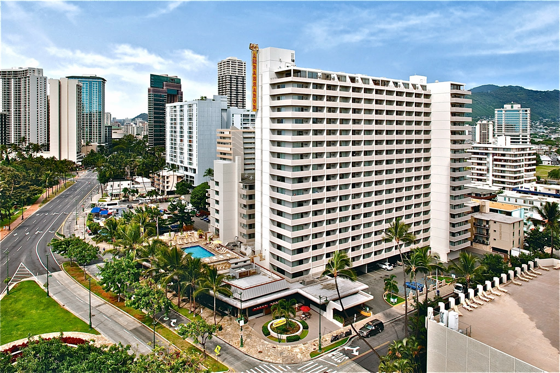 Aerial view of Ambassador Hotel Waikiki