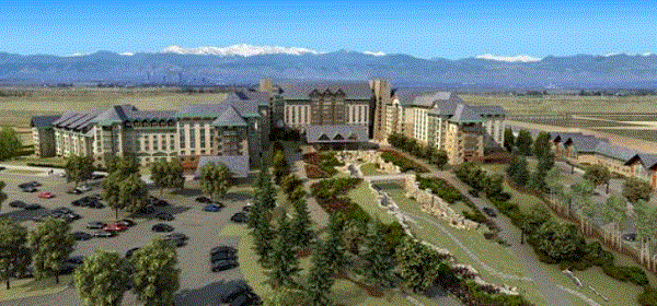 Rendering of planned Gaylord-branded resort in suburban Denver