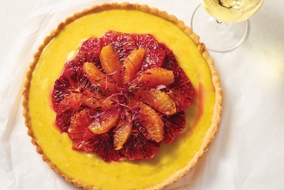 Michelle Gayer of the Salty Tart, Minneapolis, Minnesota, pairs her blood orange tart with a brut rosé.