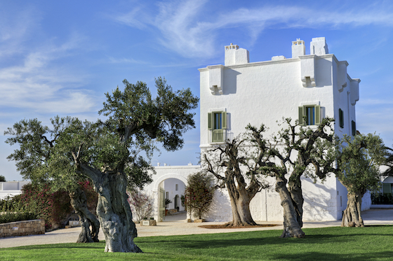 The main building of the Masseria Torre Maizza in Puglia, Italy