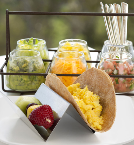 Kids can create their own breakfast tacos for US$6.95 as part of Hyatt's new "For Kids, By Kids" menu.