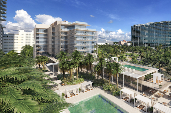 A rendering of Bulgari's planned hotel in Miami Beach, Florida