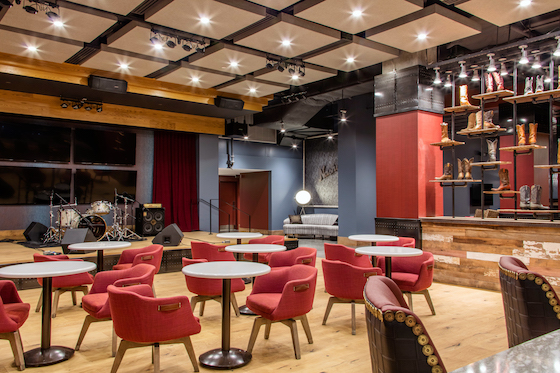 Nashville Cambria's entertainment venue, complete with cowboy boots