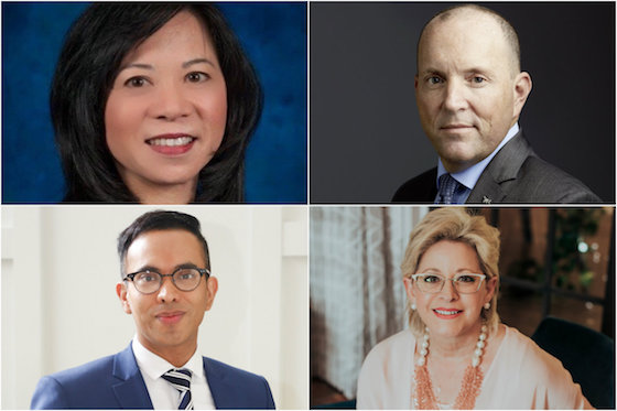 From left, clockwise: Felitia Lee, Thomas Maechler, Theresa Fera and Sukamal Mondal