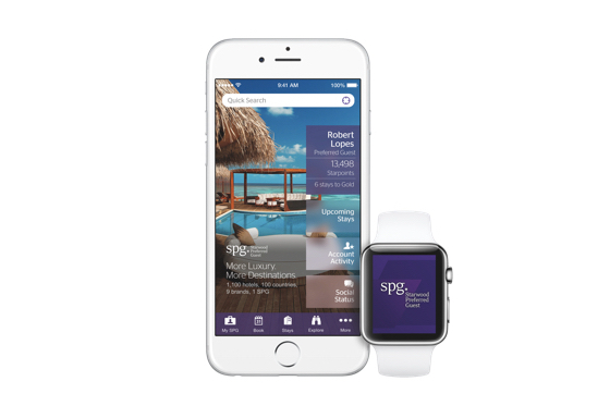 Starwood’s mobile app for smartphones and watches is designed for in-moment guest needs like directions or hotel phone numbers.