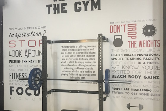 The welcome sign at the gym.