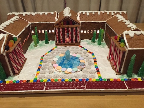 The Rittenhouse pastry team made gingerbread replicas of the Philadelphia Art Museum and Betsy Ross' house.
