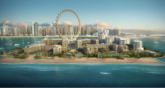 Rendering of the Bluewaters Island development in Dubai, which will be home to the first two non-gaming Caesars properties