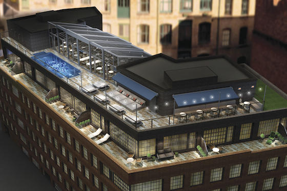  Rendering of the rooftop at The Curtain in London's Shoreditch neighborhood